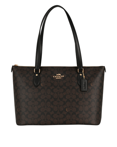 Gallery Tote, &pound;140, Handbags, Brown, Canvas/Leather, Front view